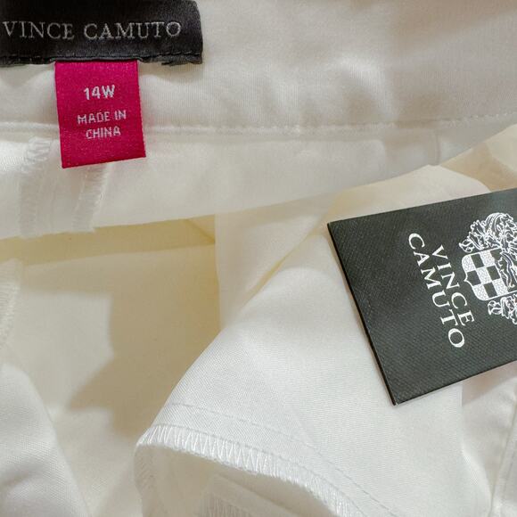 Vince Camuto Essentials Slim Leg Stretch Slit Ankle Pants Ivory Plus Sz 14W NWT - Picture 9 of 12